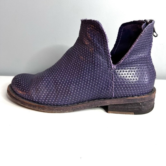 FELMINI Falling In Love Purple Women’s Ankle Boots, Zipper Back, Biker, Sz 37 - Picture 4 of 9